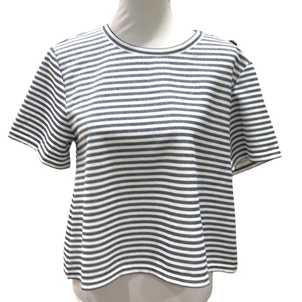 BB Dakota Black and White Striped Short Sleeve Tee